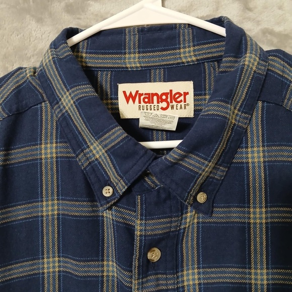 Wrangler Rugged Wear Long Sleeve Shirt Size 3XL Plaid Button Down Workwear - Picture 3 of 10